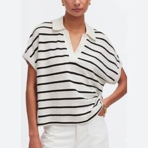 Madewell Striped Polo Sweater Top – Size Small